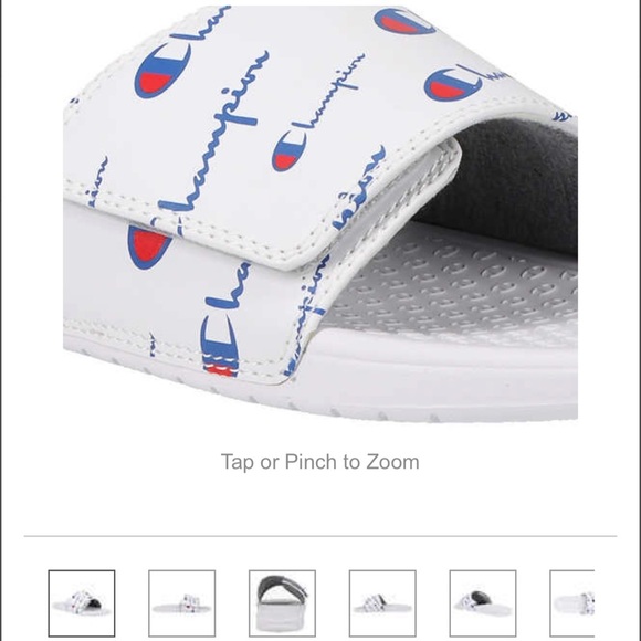 Men’s Slippers Size 13 Champion Lightweight Open-Toe Logo Slide Sandals - White - Picture 10 of 13